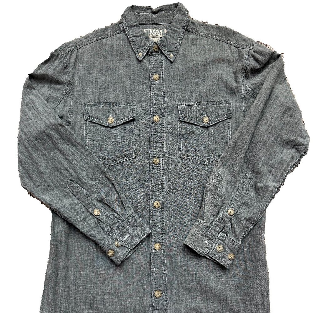 Men's DULUTH TRADING CO. Free‎ Swingin' Chambray Gray Shirt Size - M